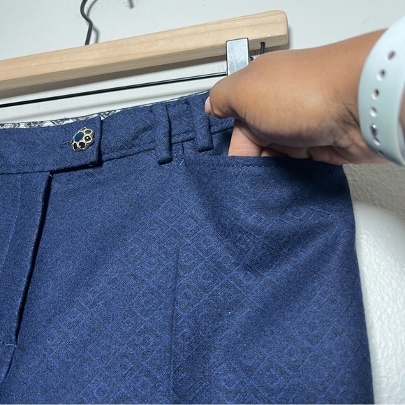Your 6th Sense‎ Women Wool Trouser Pants 6 Blue Jacquard Office Business - Picture 5 of 10